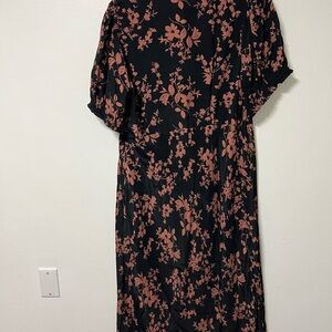 A New Day Black and Orange Maxi Dress with Dolman Sleeves